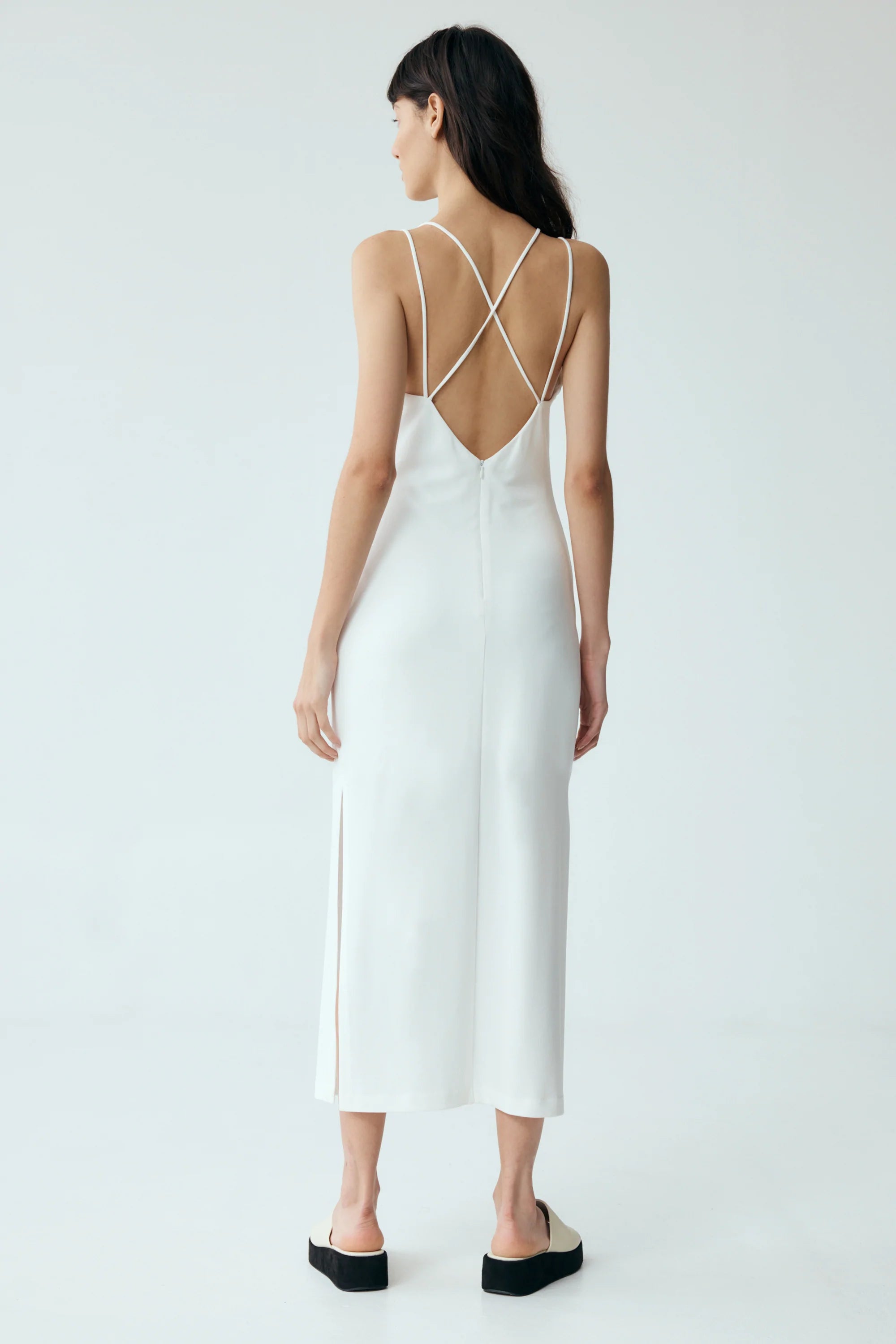 THIRD FORM - FORM CROSS BACK MIDI DRESS (OFF WHITE)