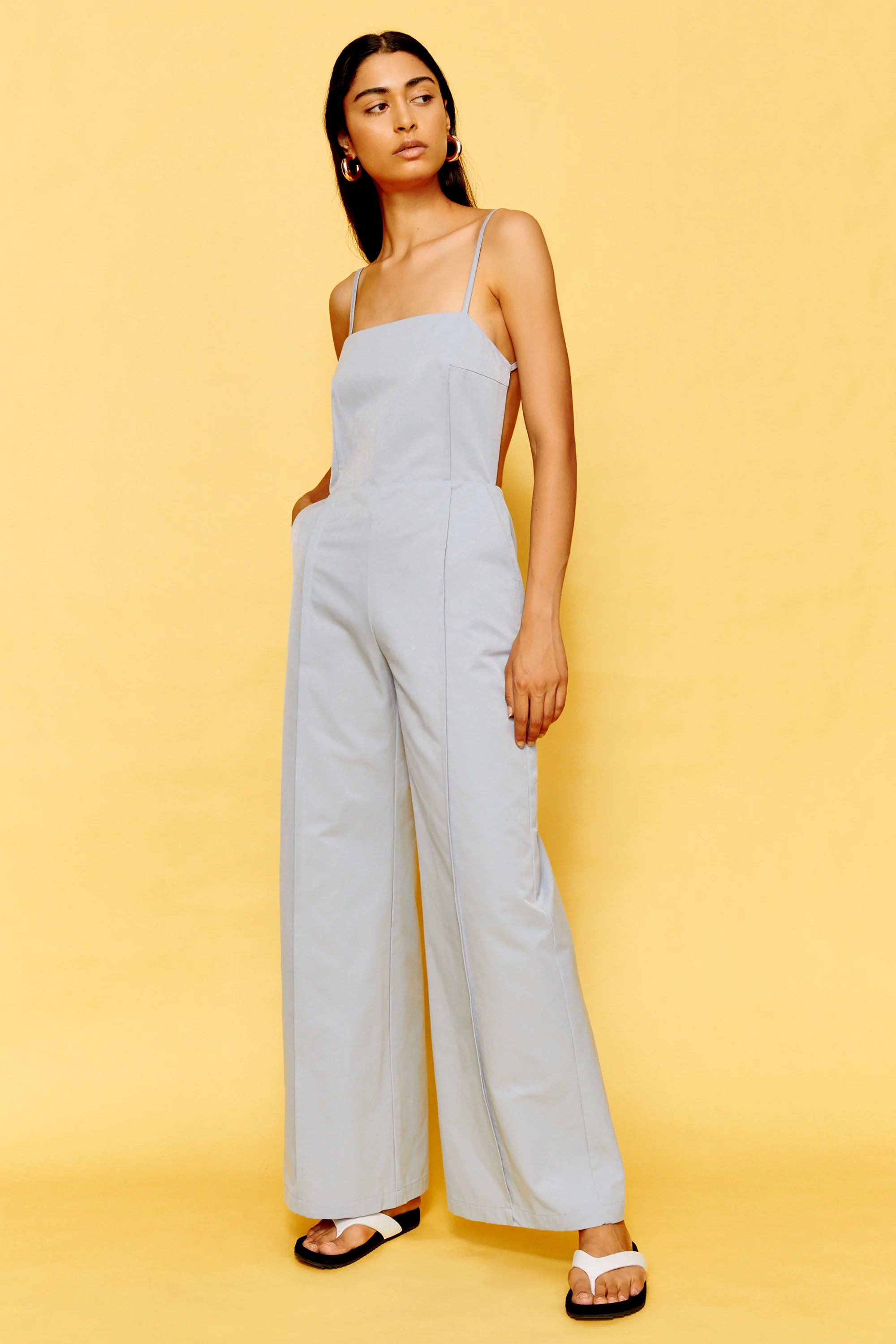 Elysian Collective Third Form Line Through Jumpsuit Dusty Blue