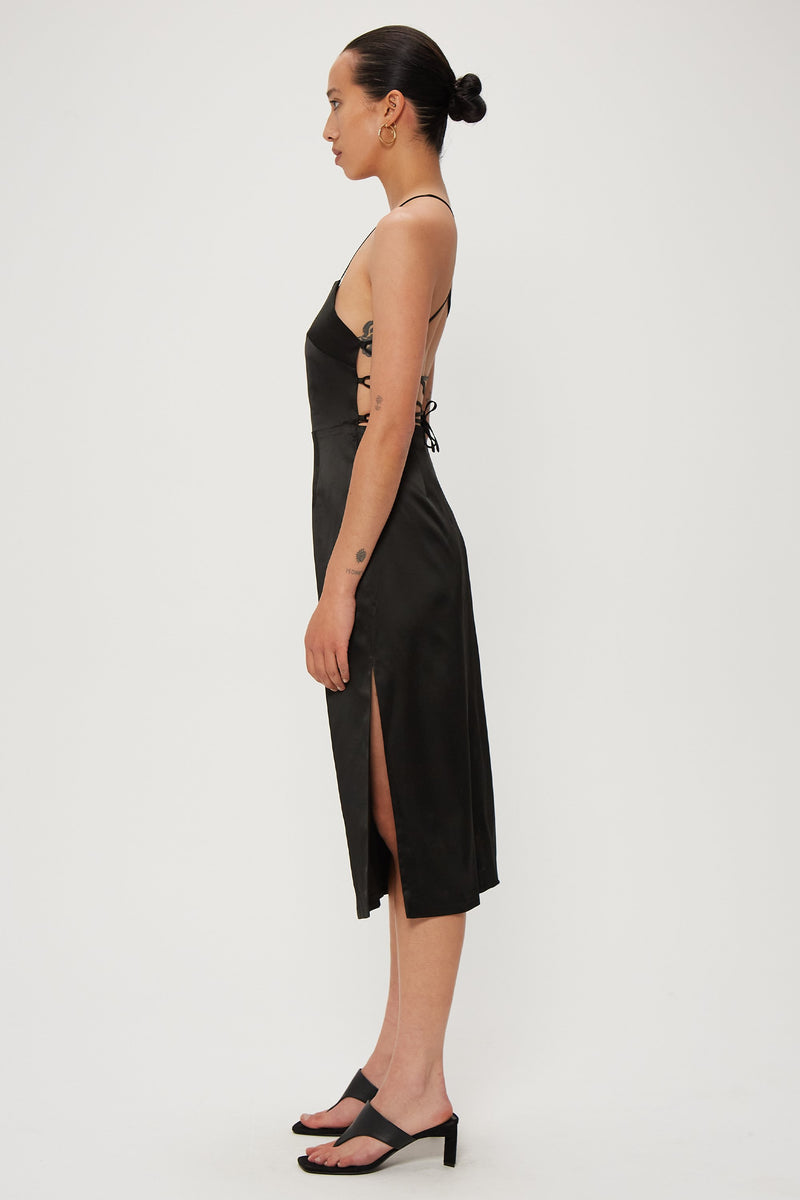 Elysian Collective Third Form Long Nights Lace Back Dress Black 