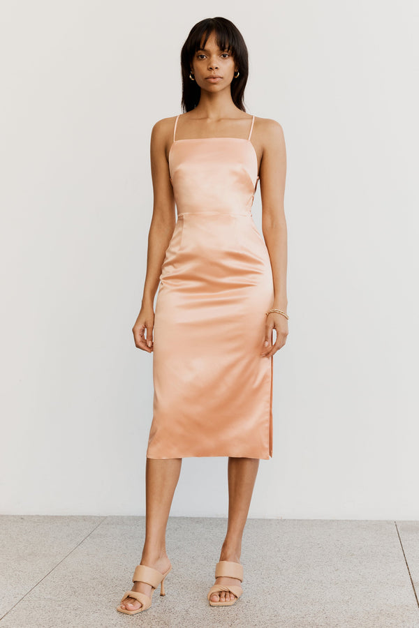 Elysian Collective Third Form Loose Ends Midi Dress Peach