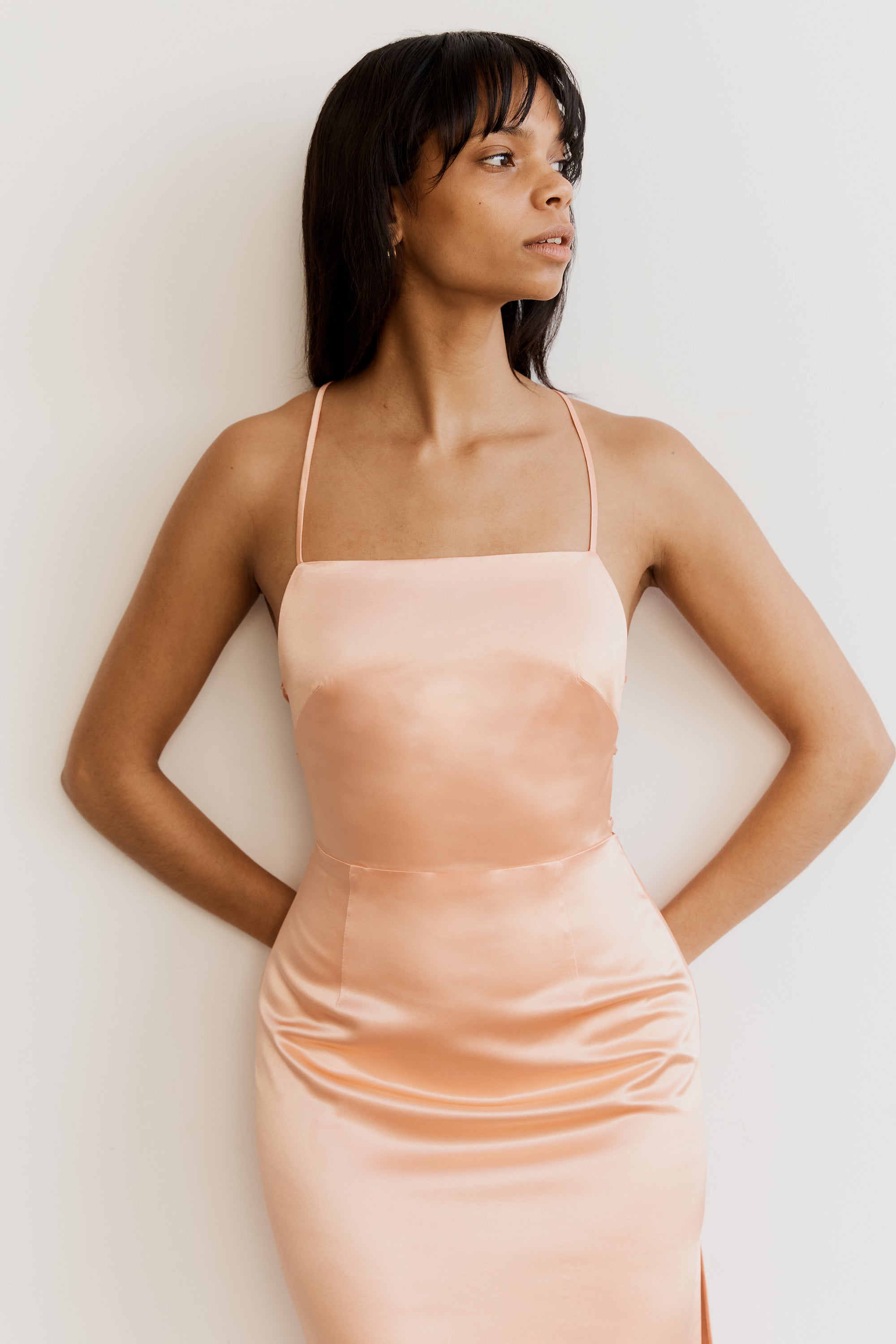 Elysian Collective Third Form Loose Ends Midi Dress Peach