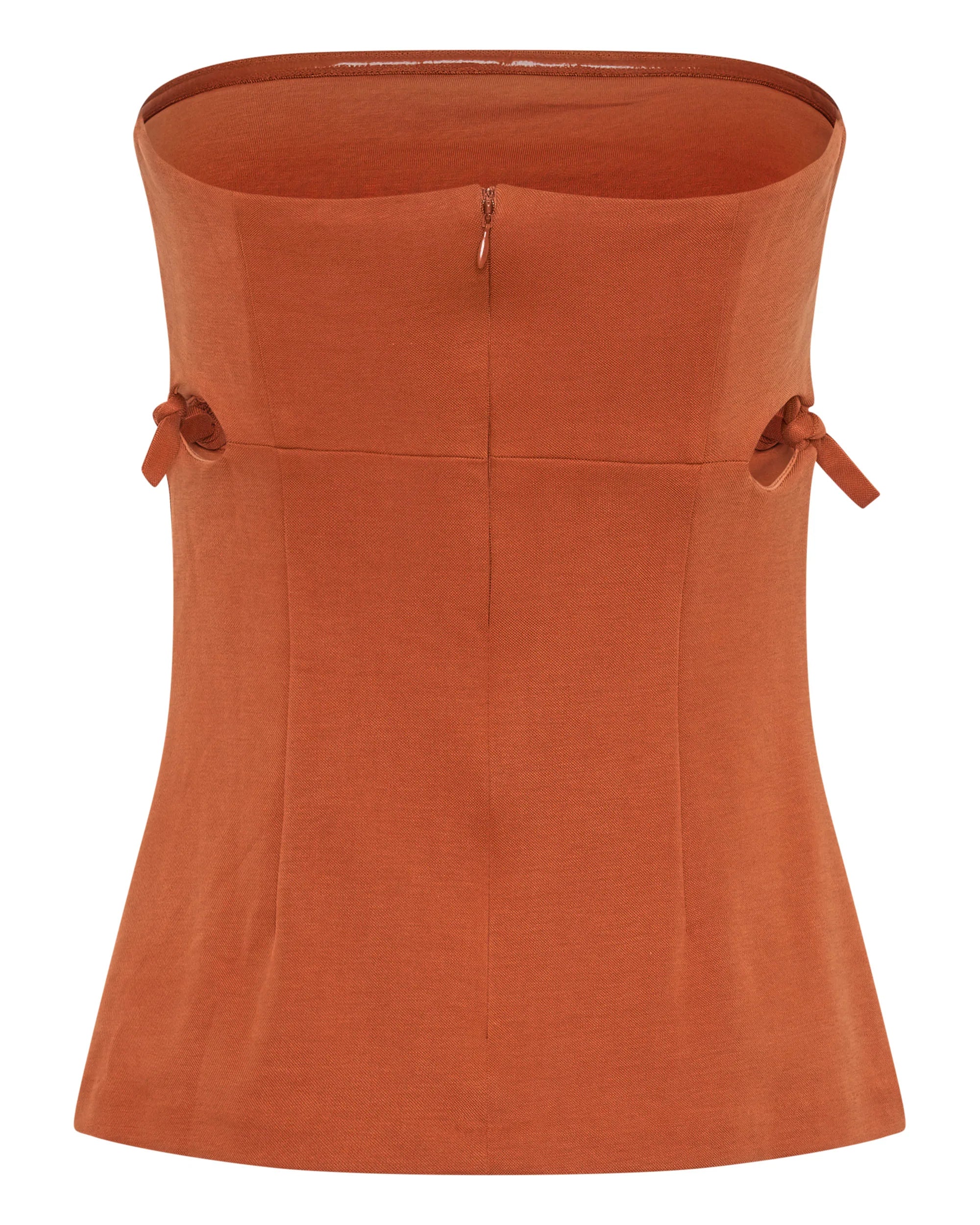 Elysian Collective Third Form Tie Down Strapless Top Burnt Orange