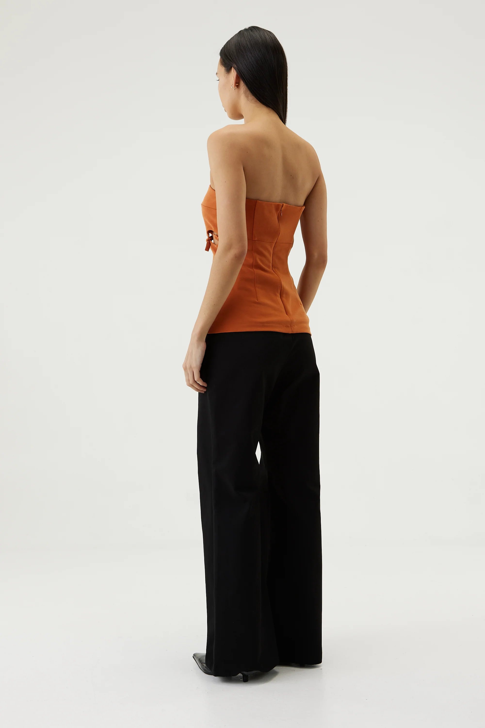 Elysian Collective Third Form Tie Down Strapless Top Burnt Orange