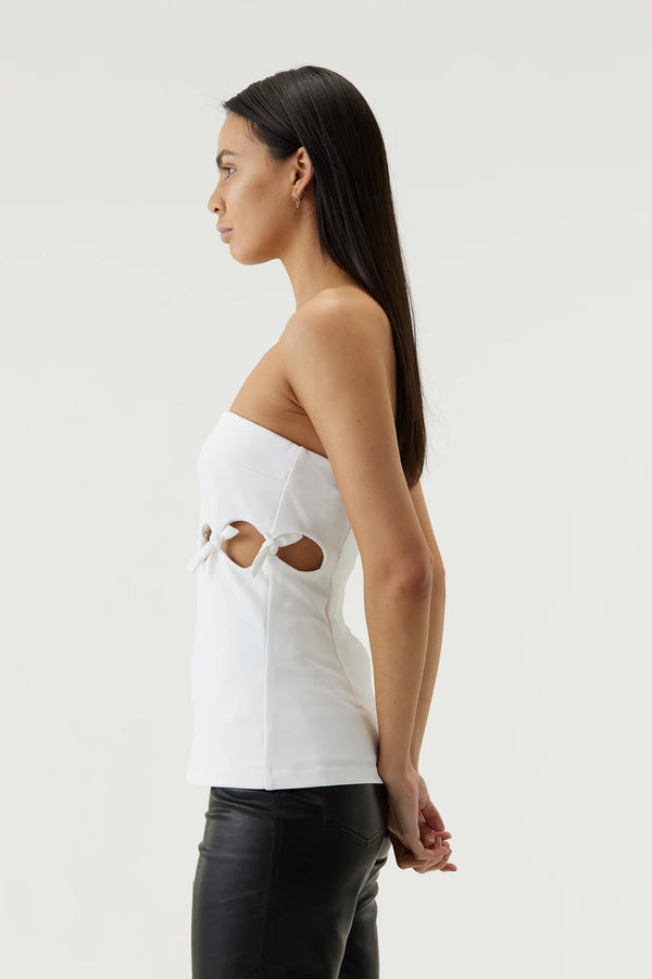 Elysian Collective Third Form Tie Down Strapless Top Off White
