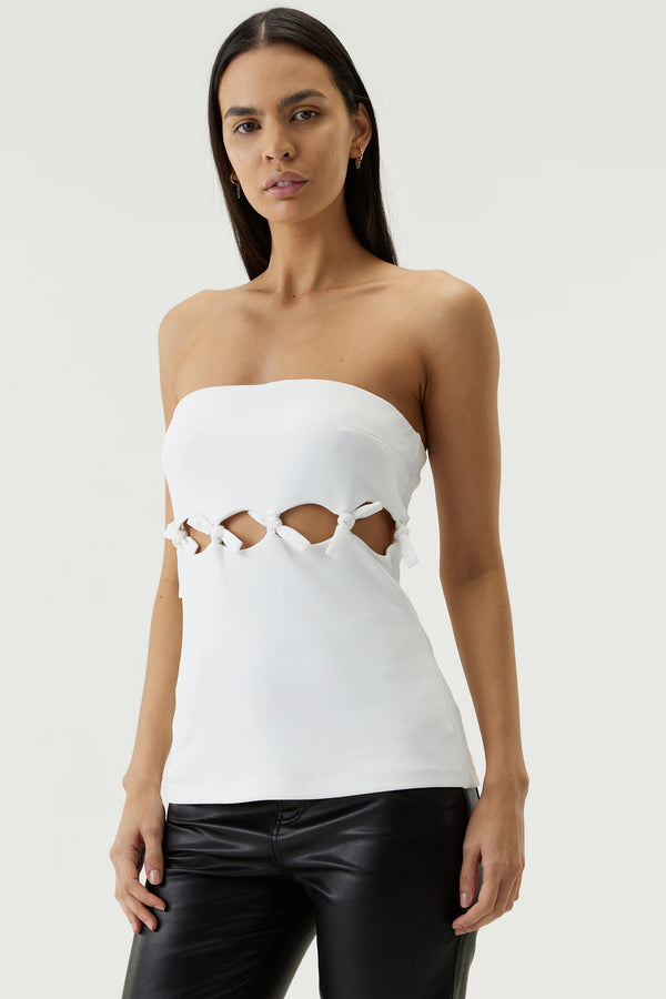 Elysian Collective Third Form Tie Down Strapless Top Off White