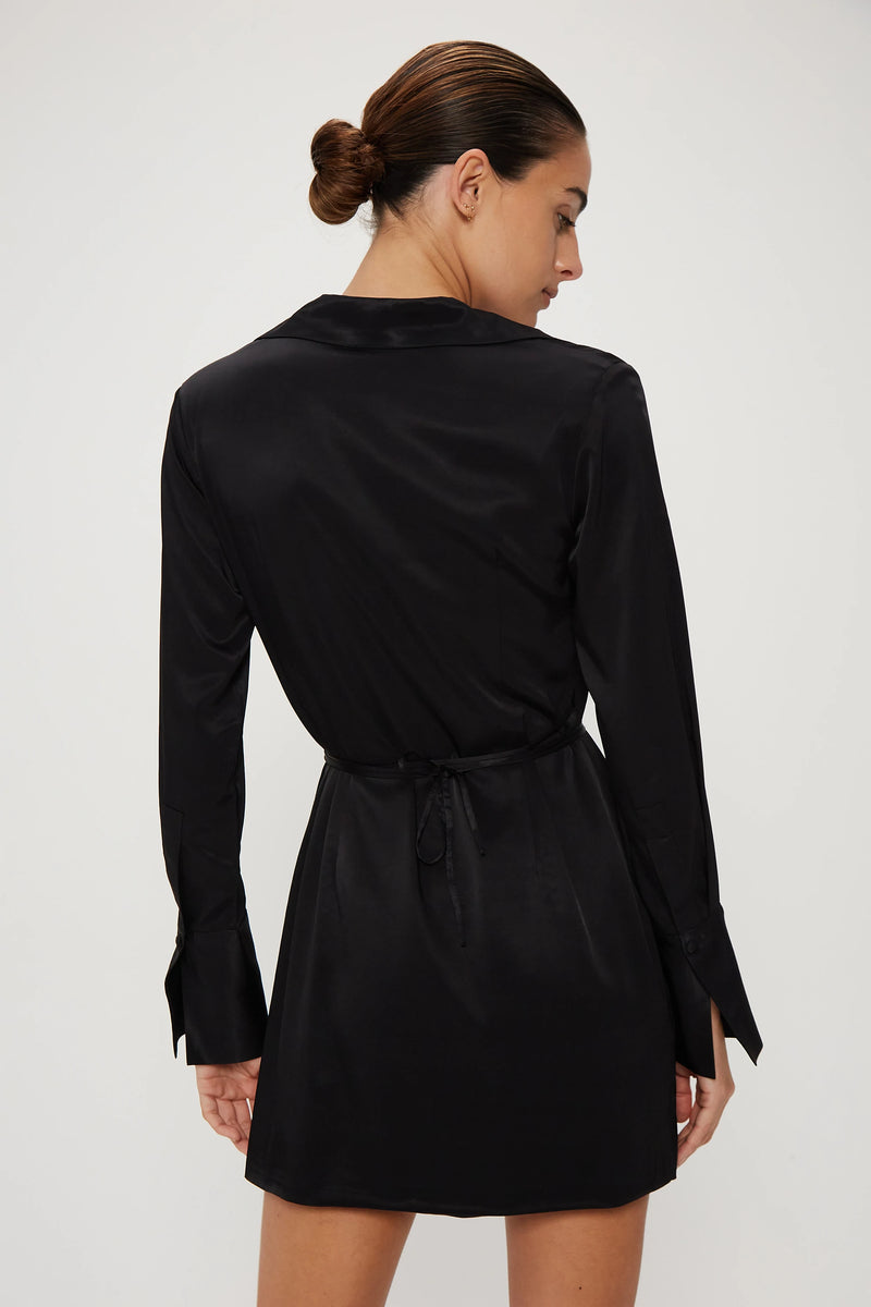 Elysian Collective Third Form Under Current Wrap Shirt Dress Black