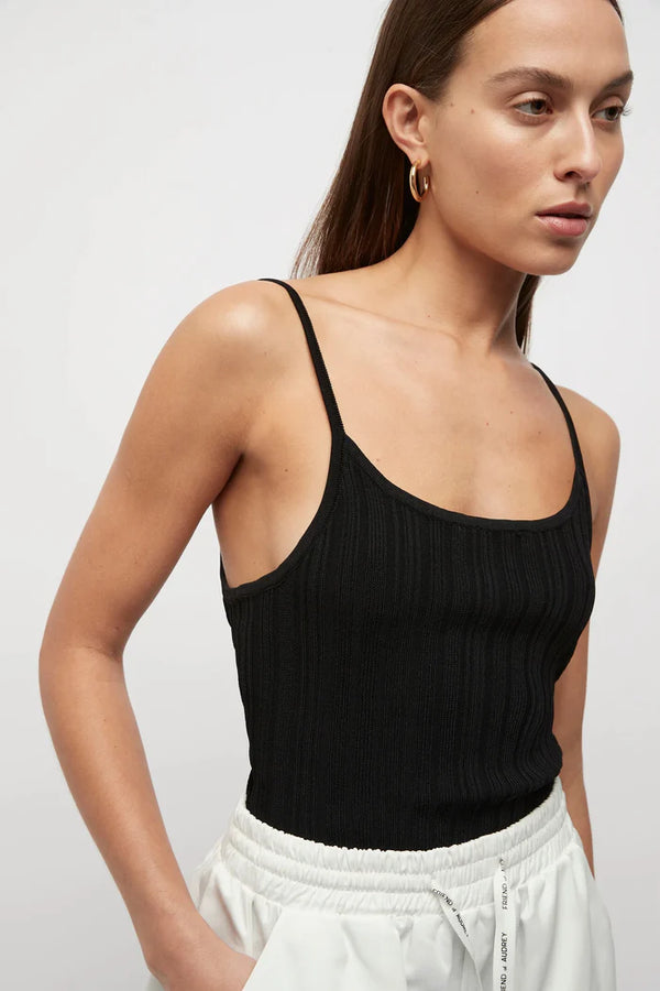 Elysian Collective friend Of Audrey Reflection Ribbed Knit Singlet Black