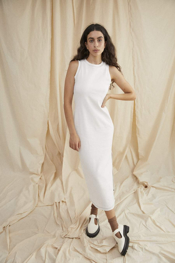 Elysian Collective Nice Martin Forest Singlet Dress White