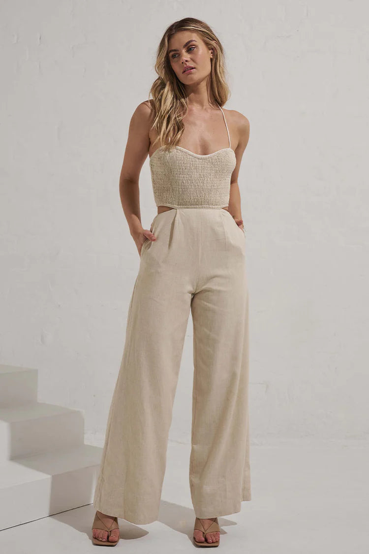 MON RENN GLAZE JUMPSUIT NATURAL