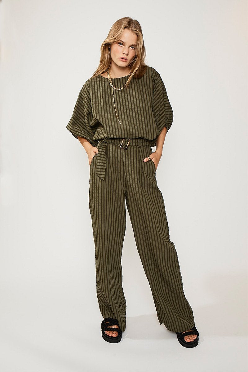 SUBOO - Queenie Paper-Bag Pant (Olive Green)