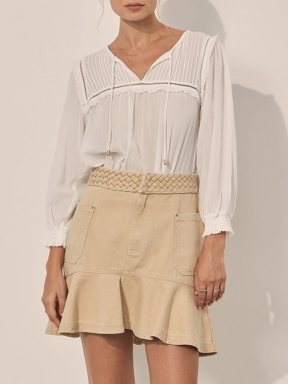 KIVARI - Theo Mini Skirt (Bone)